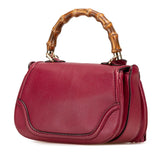 グッチ ニューバンブー ハンドバッグ ショルダーバッグ 2WAY 256805 ワインレッド ボルドー レザー レディース GUCCI 【中古】